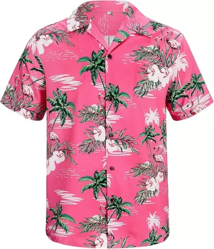Hawaiian Shirt for Men Button Down Short Sleeve Casual Beach Shirt Summer Wear Stylish Tropical Print Shirts