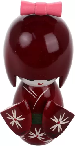 Japanese Kimono Doll Figurine Collectible Ornament Traditional Red Kimono Girl Statue for Home Office Party Decoration Unique Artistry Intricate Details