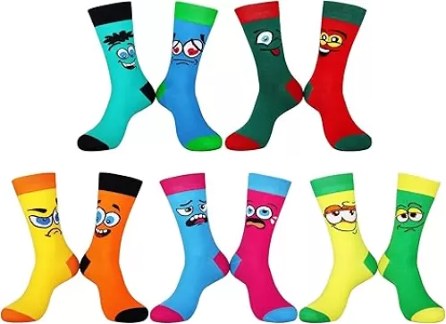 Jeasona Mens Funny Fun Crazy Funky Dress Crew Socks Gifts for Men Dad Grandpa