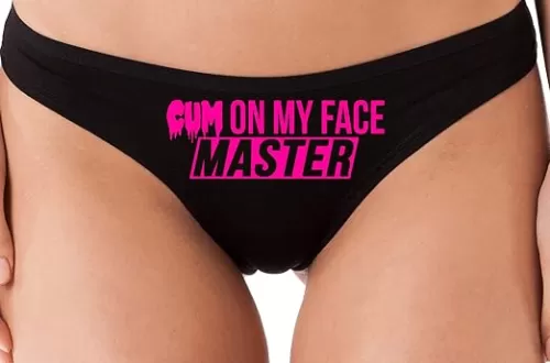 Knaughty Knickers Cum On My Face Master Cumslut Cumplay Black Thong Underwear