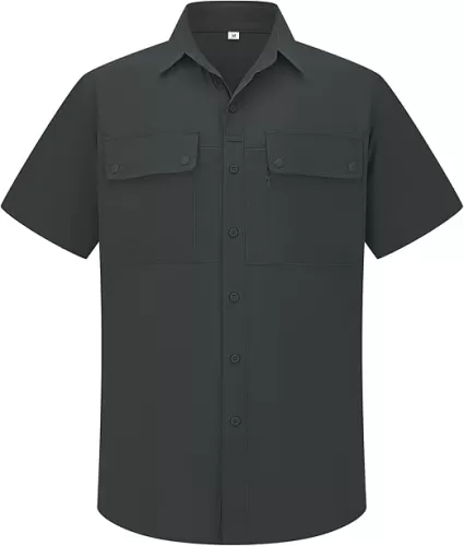 linlon Safari Shirt Men Short Sleeve UPF 50 UV Sun Protection Quick Dry Hiking Fishing Shirts