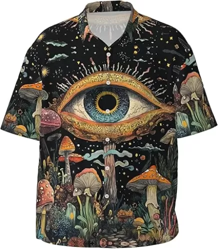 Mens Short Sleeve Button Up Shirts, Casual Party Shirts Stylish Beach Shirt Gifts for Men