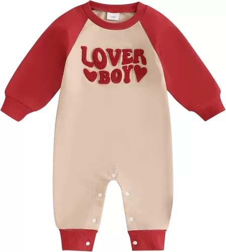 Newborn Baby Boy Outfits Infant Love Heart Letter Print Romper Jumpsuits Onesie Baby Boy Outfits 3 6 12 18 Months