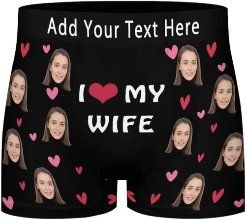 Nsipan Custom Underwear Personalized for Men Boyfriend Husband Boxer Briefs