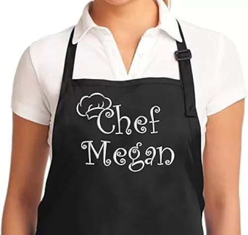 Personalized Apron Embroidered Chef Any Name Design Add a Name, with embroidery, great gift - Adjustable Kitchen Cooking for Men & Women