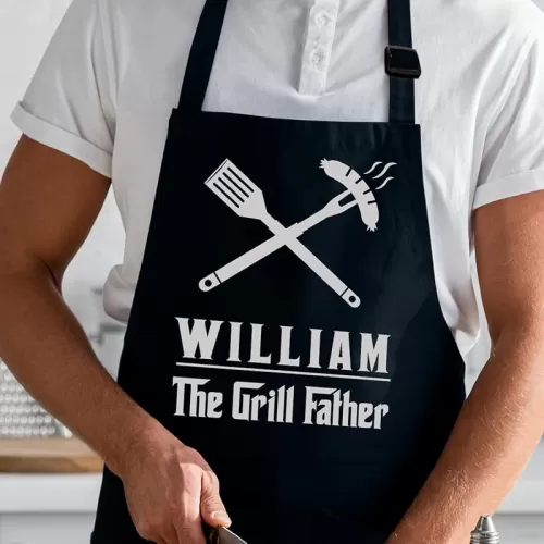 Personalized Aprons For Men, Camping Gifts, Fathers Day Gifts For Dad, Grilling Gifts For Men, Custom Chef Apron, Kitchen and BBQ Apron For Daddy, Funny Cooking Apron