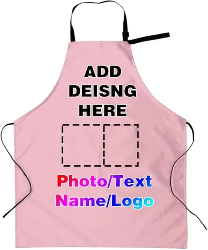 Personalized Aprons for Women Men, Custom Apron with Photo Text Logo, Customized Cooking Aprons with Pockets