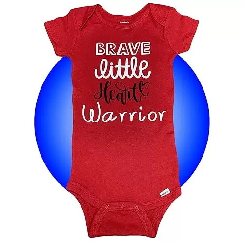 Personalized Heart Warrior Baby CHD Bodysuits - 100% Cotton Unisex - Red - CHD Awareness Baby Clothes- Baby Heart Surgery Care Package - Get Well Soon Gift - Heart Anniversary Outfits by Kikilishop