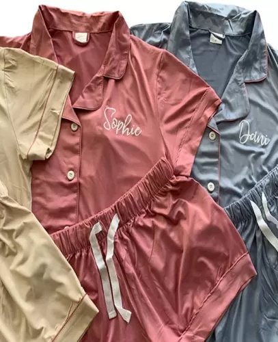 Personalized Pajama Set for Women - Bridesmaid Pajamas - Perfect Wedding, Bridesmaid and Bridal Shower Gifts - Bridesmaid Proposal Gifts - Womens Pajamas Customized - Bridesmaid Gift