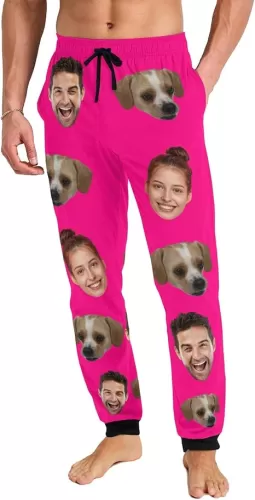Personalized Pajamas Pants for Men Photo Face Custom Pajama Pants Customized Pj Pants Sleepwear Pajama Bottoms