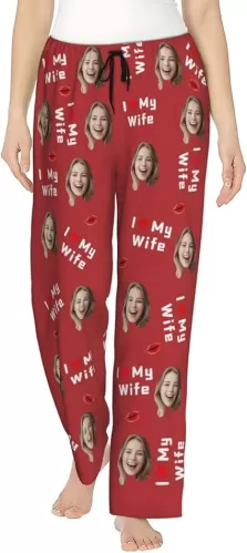 Personalized Pajamas Pants with Pictures Custom Pet Face Sleepwear Pants Funny Lounge Pants Gift For Girlfriend Wife