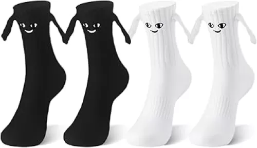 Petrass Magnetic Holding Hands Socks for Men Women Father Gifts Birthday Anniversaries Gifts for Couples, Him, Friends