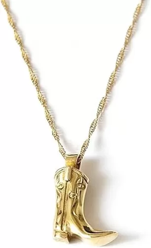 POYAMUSE Elegant Western Cowgirl Necklace for Women, Cowboy Boot Pendant Necklace for Women, Western Style Jewelry Gift
