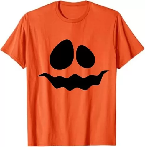 Pumpkin Face Halloween T-Shirts, Funny Family Halloween Shirts, Matching Group Tees, Spooky Holiday Costume Tops