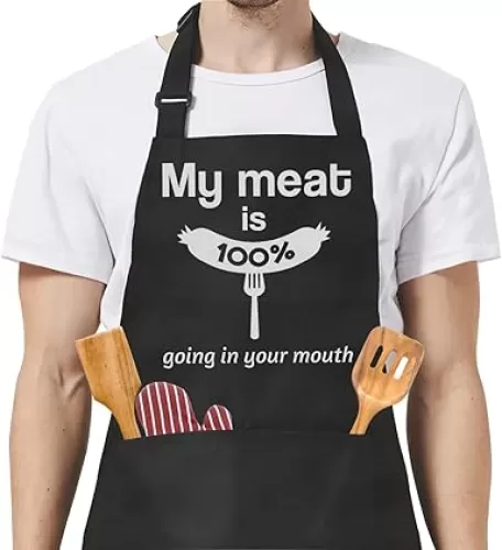 SANDJEST Funny Apron for Dad - Birthday Father’s Day Cooking Grilling Gifts for Mens