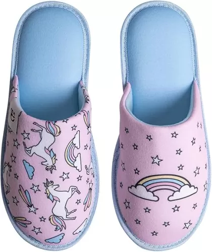 Slippers for Women, Men & Kids Memory Foam Funny Designs Unicorn Music Rainbow Comics Games Gift