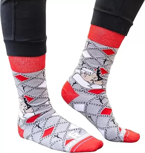 Sock Religious St. John Paul II Grey with Red Trim Men