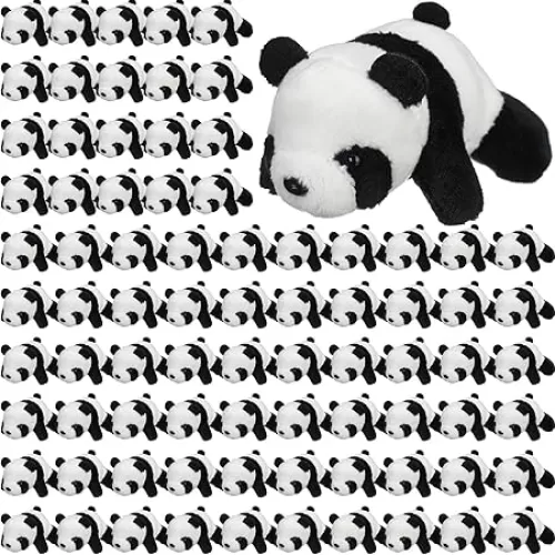 Sotiff 80 Pcs Panda Stuffed Animal Panda Plush Toy 4 Inch Mini Stuffed Animals Small Soft Gifts, Jungle Safari Party Favors, Classroom Prizes, Stocking Stuffers for Boys Girls