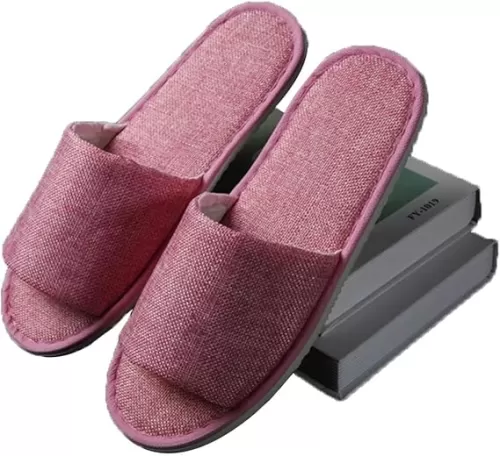 Spa Slippers for Women Personalised, 10 Pairs Open Toe Spa Slippers Womens Hotel Slippers for Party Guest Travel Home Hotel Use (Color : Pink, Size : 28.5cm/11.2inches)