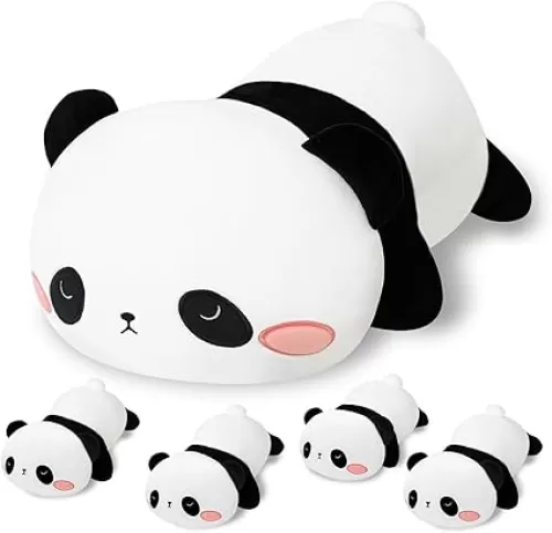 SQEQE Panda Stuffed Animals with Babies Inside Belly - 1 Mommy Stuffed Panda with 4 Cute Babies Plushie Gifts Ideal for Kids and Adults