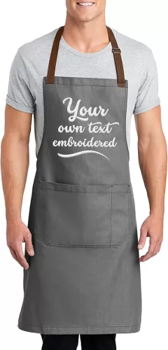 TEEAMORE Custom Embroidered Aprons for Women Men Add Your Text Chef Kitchen Grill Apron