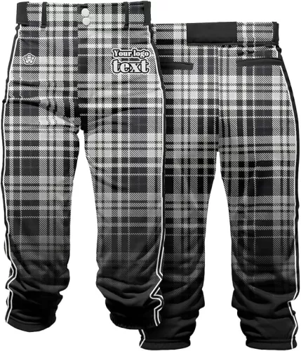 Unisex Customized Add Your Text Logo Baseball Softball Knickers Pant with Pattern Design