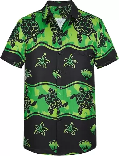Yoimira Hawaiian Shirts for Men, Print Mens Casual Short Sleeve Button Down Shirts Floral Aloha Beach Shirt