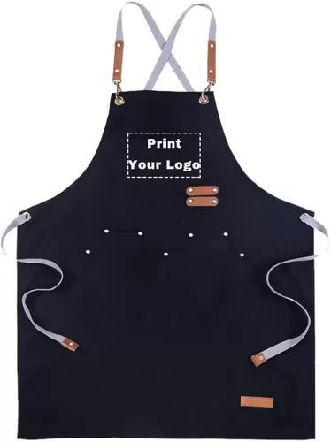 YOWESHOP Personlized Chef Apron Cross Back Apron with Adjustable Straps Canvas Embroidered & Printing