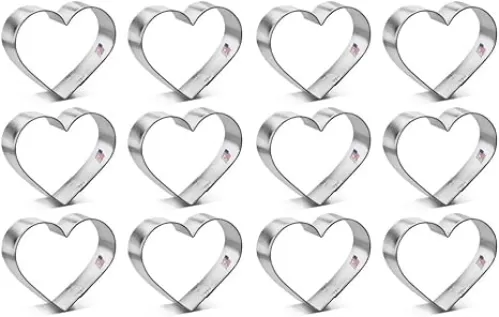 1 Dozen/12 Count Heart 3.5 Inch Cookie Cutters from The Cookie Cutter Shop – Tin Plated Steel Cookie Cutters