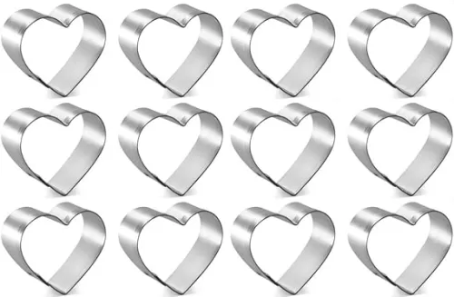 1 Dozen/12 Count Mini Heart 1.5 Inch Cookie Cutters from The Cookie Cutter Shop – Tin Plated Steel Cookie Cutters