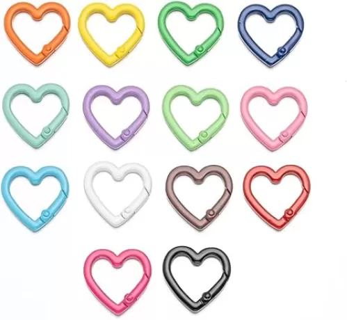 25PCS Heart Shape Key Rings, Crafts DIY Keychain Metal Key Rings for Home Car Office Organization, Arts Crafts Projects (Heart)