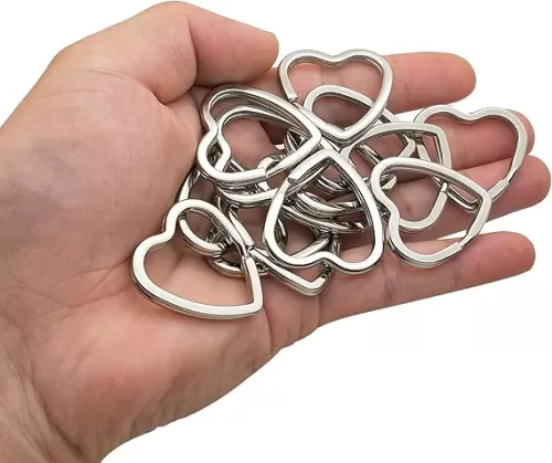 30Pcs Heart Shaped Split Key Rings, Crafts DIY Keychain Metal Key Rings for Home Car Office Organization, Arts & Crafts Projects, Lanyards
