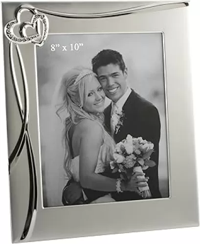 3D Waves & 2 Hearts Photo Frame 8 x 10