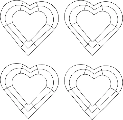 4 - 12" Wedding, Spring or Garden Heart-Shaped Metal Wreath Frames