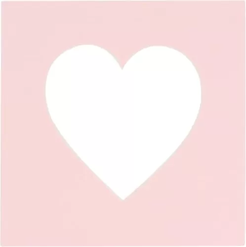 4x5 Mat For 7x7 Frame - Precut Soft Pink Heart Shaped Photo Mat Board Opening - Acid Free Matte to Protect Your Pictures - Bevel Cut for Family Photos, Pack of 1 Matboard
