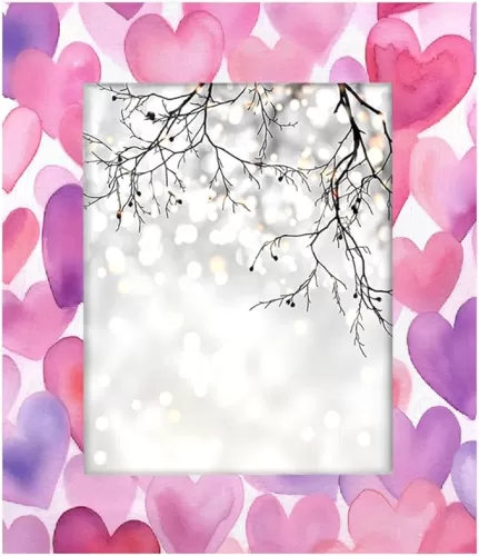 8x10 Picture Frame, Pink And Purple Hearts Valentine