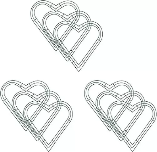 9 Pack Heart Metal Wreath 12 Inch Heart-Shaped Wire Wreath Frame for Home Wedding Valentine