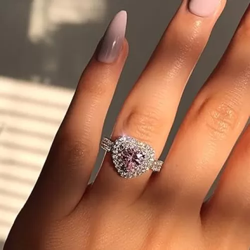 925 Sterling Silver Shiny Full Diamond Ring Cubic Zirconia Cocktail Rings CZ Diamond Ring Eternity Engagement Wedding Band Ring for Women Valentine