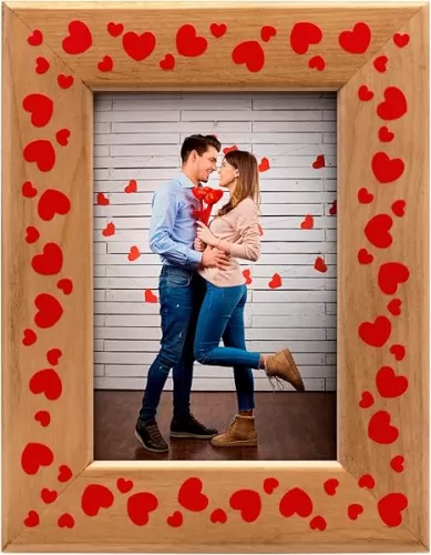 Alder Wood 4" x 6" Hearts Picture Frame