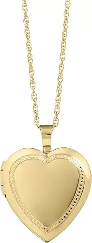 Amazon Essentials Womens Polished Heart Locket Necklace, 18"