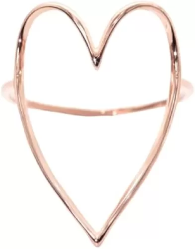 Blank Slate Heart Cut Out Ring - Simple, Minimalist Friendship and Self Love Ring - Handcrafted Jewelry Gift for Women, Girls, and Teens - Choose from Gold, Silver, or Rose Gold Tone