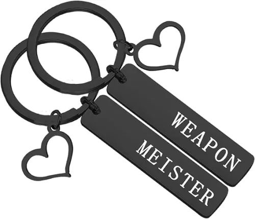 bobauna Geek Set Keychain Soul Eater Inspired Anime Jewelry Gift For Couple Best Friend(WeaMei KS-black