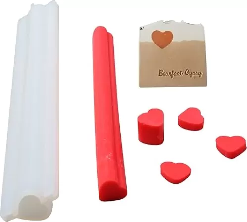 BOOWAN NICOLE Heart Silicone Column Embed Molds for Soap Making, Tube Mould for Resin Unique Shapes Soap Making Supplies
