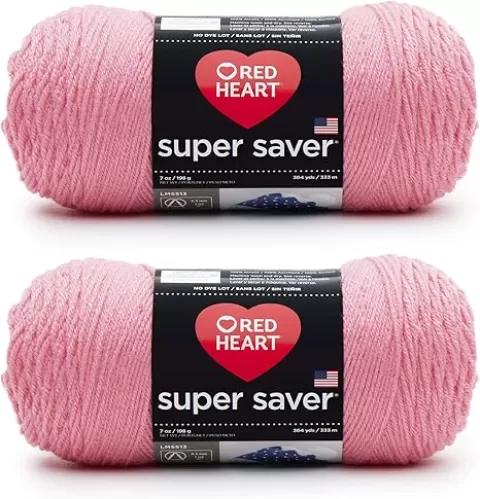 Bulk Buy: Red Heart Super Saver (2-Pack) (Perfect Pink, 7 oz Each Skein)