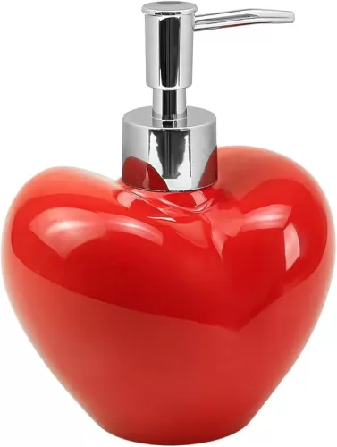 Colias Wing Heart Shaped Soap Dispenser with Plastic Pump, Refillable Lotion Soap Bottle, Lotion Bottle, Hand Soap Dispenser, Home Decoration