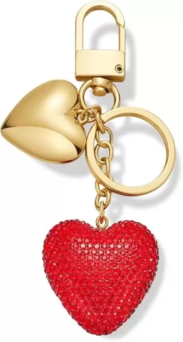 Cute Keychains For Women Red Heart Cherry And Green Clover Bag Charms