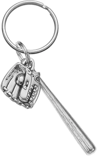DANFORTH- Baseball Bat & Glove Keyring – Handcrafted Pewter Baseball Keychain - Made In USA