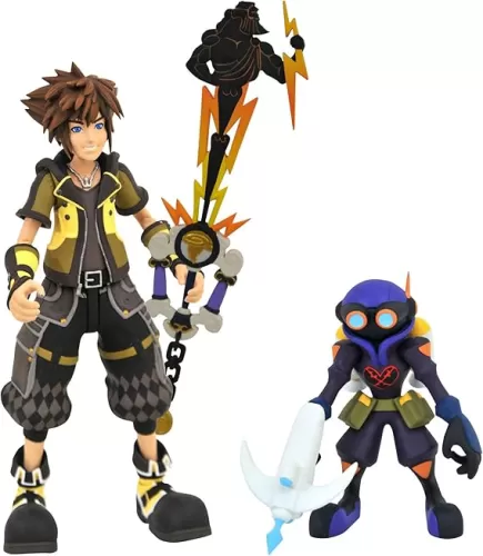 Diamond Select Toys Kingdom Hearts 3: Guardian Form Sora & Air Soldier Heartless Select Action Figure Two Pack, Multicolor