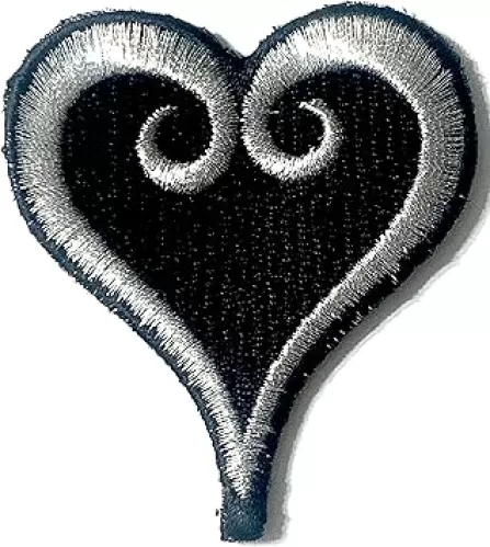 Disney Kingdom Hearts - Embroidered Iron on Patch - Heart Emblem Logo - 2.50" Tall