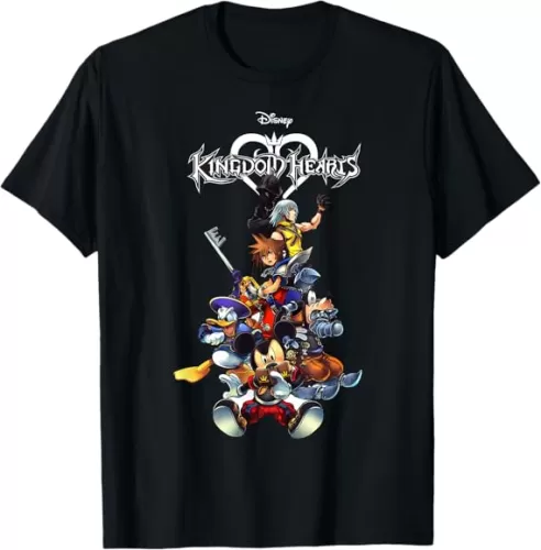 Disney Kingdom Hearts Group Shot Action Pose Logo T-Shirt